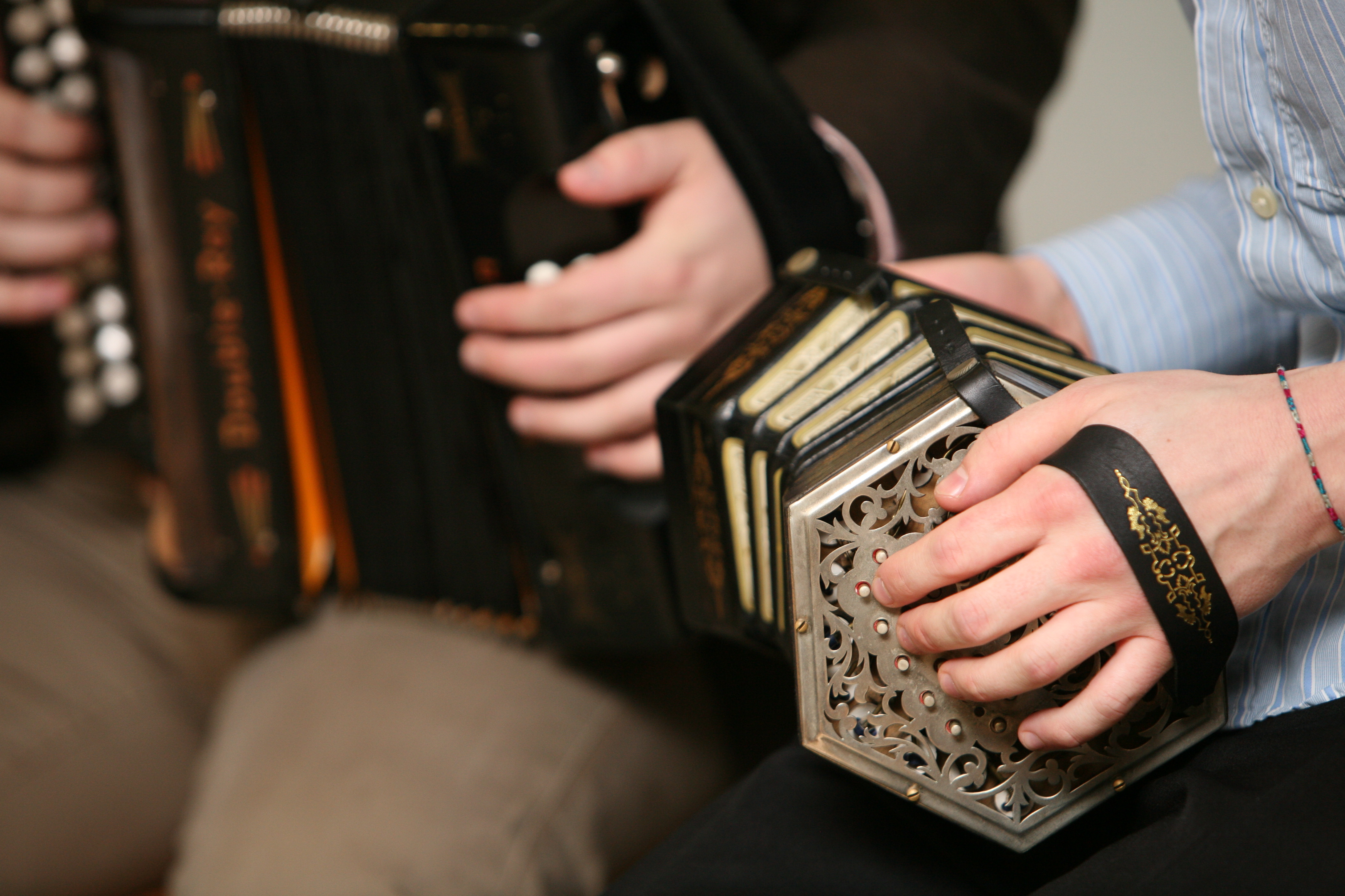 Two accordion players at Gaeltacht UCD